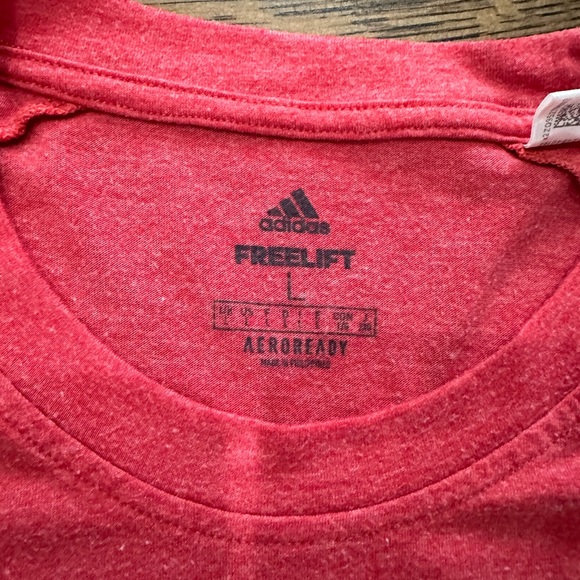 Men’s large Weathered red Adidas T-shirt with short sleeves black logo - Picture 4 of 5